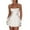 White, variant on Women's Sexy Backless Satin Mini Dress Layered Ruffle Hem Tie Back Graduation Dress
