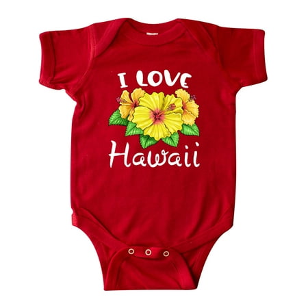 

Inktastic I Love Hawaii Hibiscus Flowers Gift Baby Boy or Baby Girl Bodysuit
