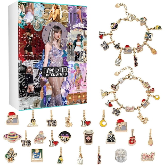 TS Fans Jewelry Advent Calendar 2024 - Concert Album Countdown Advent Calendar with Random Jewelries - DIY Bracelets Rings Earrings Jewelry Kits Christmas Gift for Music Lovers