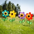 thumbnail image 4 of In the Breeze 2775 — 12 Inch Purple Sunflower Spinner with Leaves — Colorful Flower for your Yard and Garden, 4 of 5