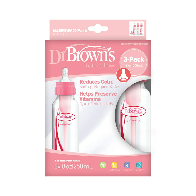 Dr Browns Natural Flow Narrow Anti Colic Baby Glass Bottle 8