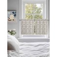thumbnail image 4 of Beige White Leaves Half Window Curtain 36 Inches Long, Spring Pastoral Rustic Botanical Window Treatment Curtain Drapes, Small Tier Curtains for Bathroom Over Sink, 27.5"x36", 2 Panels, 4 of 7