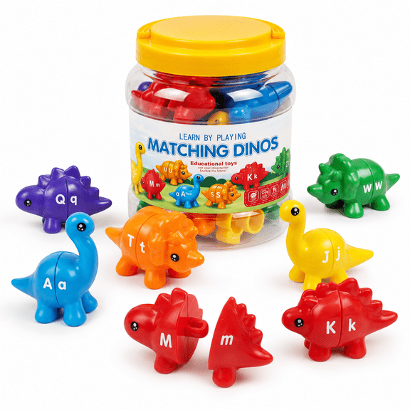 Dinosaurs Toys for Kids,Matching Letters Alphabet Games,Montessori Learning Toys for Toddlers 3,Preschool Educational Activities Toys for Girls Boys 3-6 Years