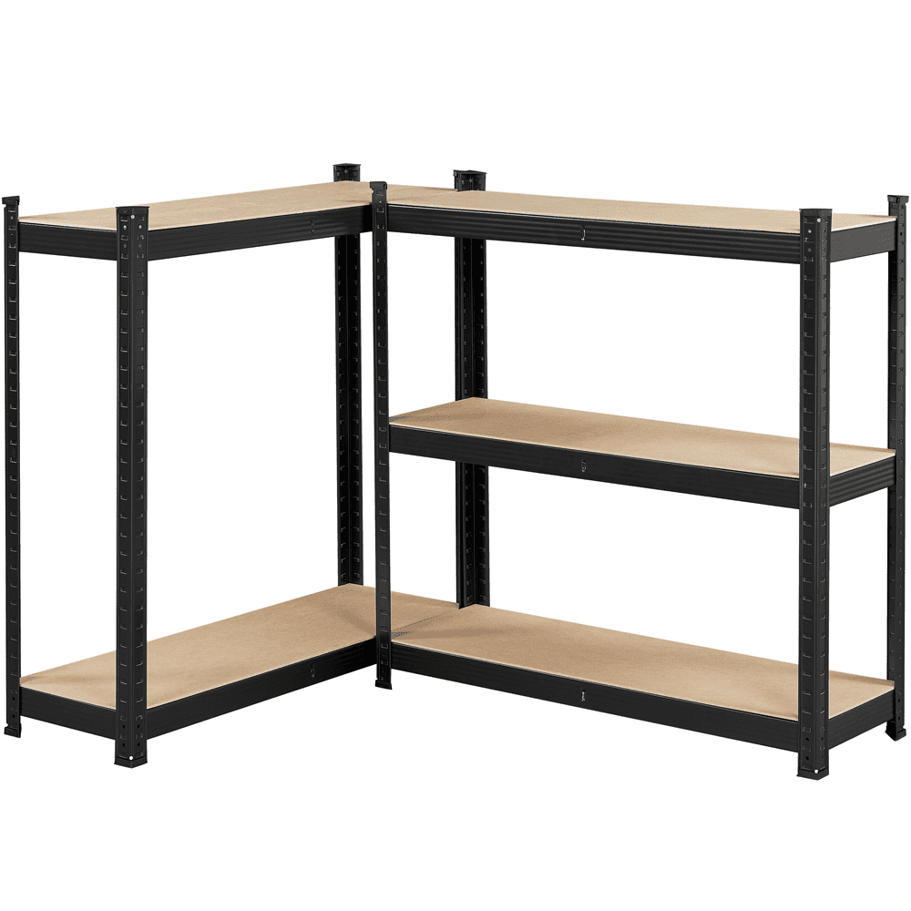 Smile Mart 2PCS 5 Tiers Adjustable Storage Shelf Units for Garage, 35.5″ L*12″ W*71″ H, Black