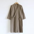 thumbnail image 3 of Bovxnpu Men's Summer Lightweight Bathrobes 7/8 Sleeve Robe Breathable V Neck with Pockets Summer Sleepwear, 3 of 4