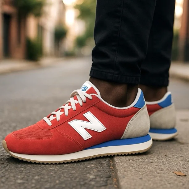 New Balance U220DB D-Wide Width Sneakers Shoes Red Blue Suede Mesh Mens Sz. 11.5