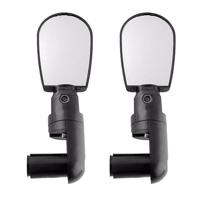 2pcs Universal Adjustable Handlebar Rearview Mirror 360 Degrees Bike MTB Motorcycle Cycling Handlebar Plug Flexible Rear Sight Mirror (Black)