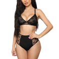 thumbnail image 2 of VISgogo Conjunto de lencería de 2 piezas para mujer, sujetador transparente con tiras ajustables + Tanga Babydoll Ropa de dormir VISgogo moda, 2 of 4