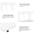 thumbnail image 6 of Kumix Triple Bunk Bed Twin over Full, Metal Bunk Bed with Trundle, 3 in 1 Bunk Beds, Sturdy Steel Bunk Beds Frame for 3 Kids/Teens with Two Side Ladders and Safety Guard Rail, White, 6 of 7