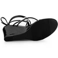 thumbnail image 6 of Unique Bargains Women's Strappy Flip Flops Clear Strap Wedge Sandals, 6 of 7