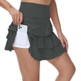 thumbnail image 4 of Xidunhg Women's Pleated Tennis Skirts Athletic Golf Skorts Skirts for Women Layered Skirts Workout Running Dark Grey S, 4 of 9