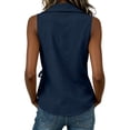 thumbnail image 3 of Cilsoka 2026 Women’s Linen Wrap Tank Top Ruched Tie Side V Neck Sleeveless Casual Vacation Blouses Loose Fit, 3 of 5