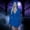 Blue, variant on Halloween Gothic Dress Women Deep V Hooded Long Sleeve Bodycon Costume Witch Cosplay Party Mini Dress Orange S