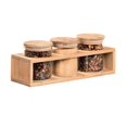 thumbnail image 1 of JS Gourmet - Ensemble de 3 Contenants Alimentaires en Bambou avec Étagère de Rangement, 1 of 1