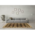thumbnail image 3 of Ahgly Company Indoor Round Abstract Brown Modern Area Rugs, 4' Round, 3 of 4