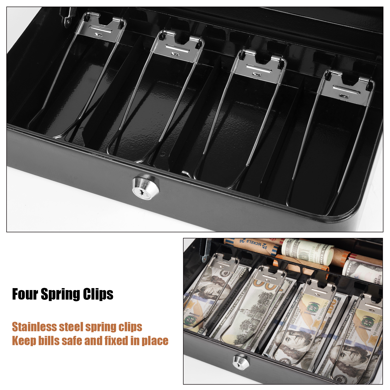 Goehiaul Cash Box with Money Tray and Lock photo 5