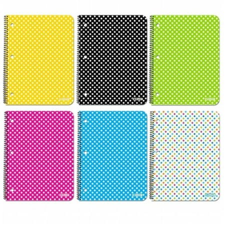 Dotted Spiral - Bazic Products 5482-24 Subject Polka Dot Spiral Notebook - 70 ct.