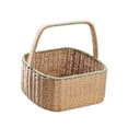thumbnail image 4 of Ximing Handwoven Storage Basket Bath Organizer for Tabletop Nursery Vegetable Bread light green, 4 of 10