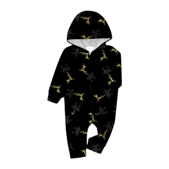 Fiaer Matching Christmas Pajamas Onesie for Family Full Zip up Loose Fit One Piece Xmas Sleepwear Long Sleeve Cute Funny Graphic Pjs Jumpsuit Loungewear Baby 9M