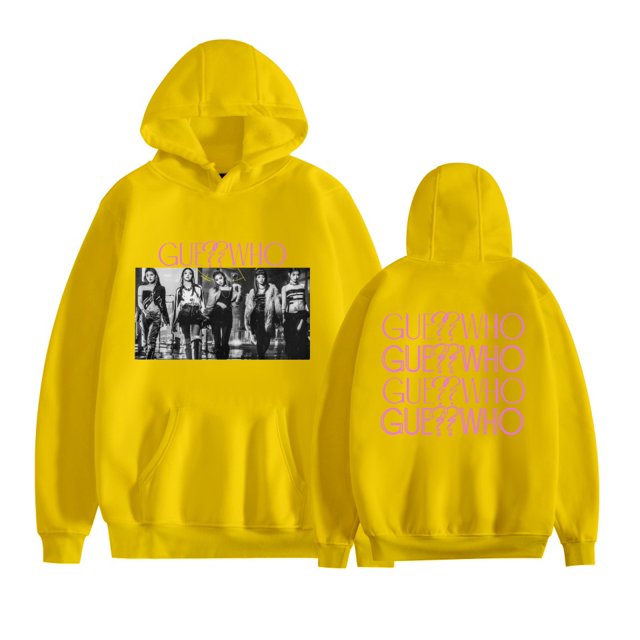 GUE Double Sided Pattern Hoodies For Unisex Vintage Pullovers,M,Yellow1