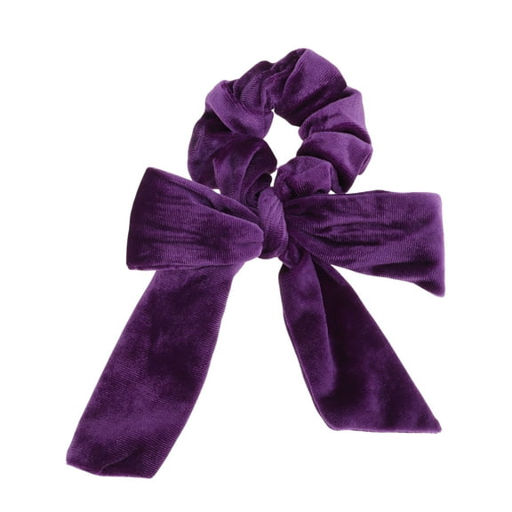 Unique Bargains 1 Pc Flocked Ribbon Scrunchies for Home Bright Purple