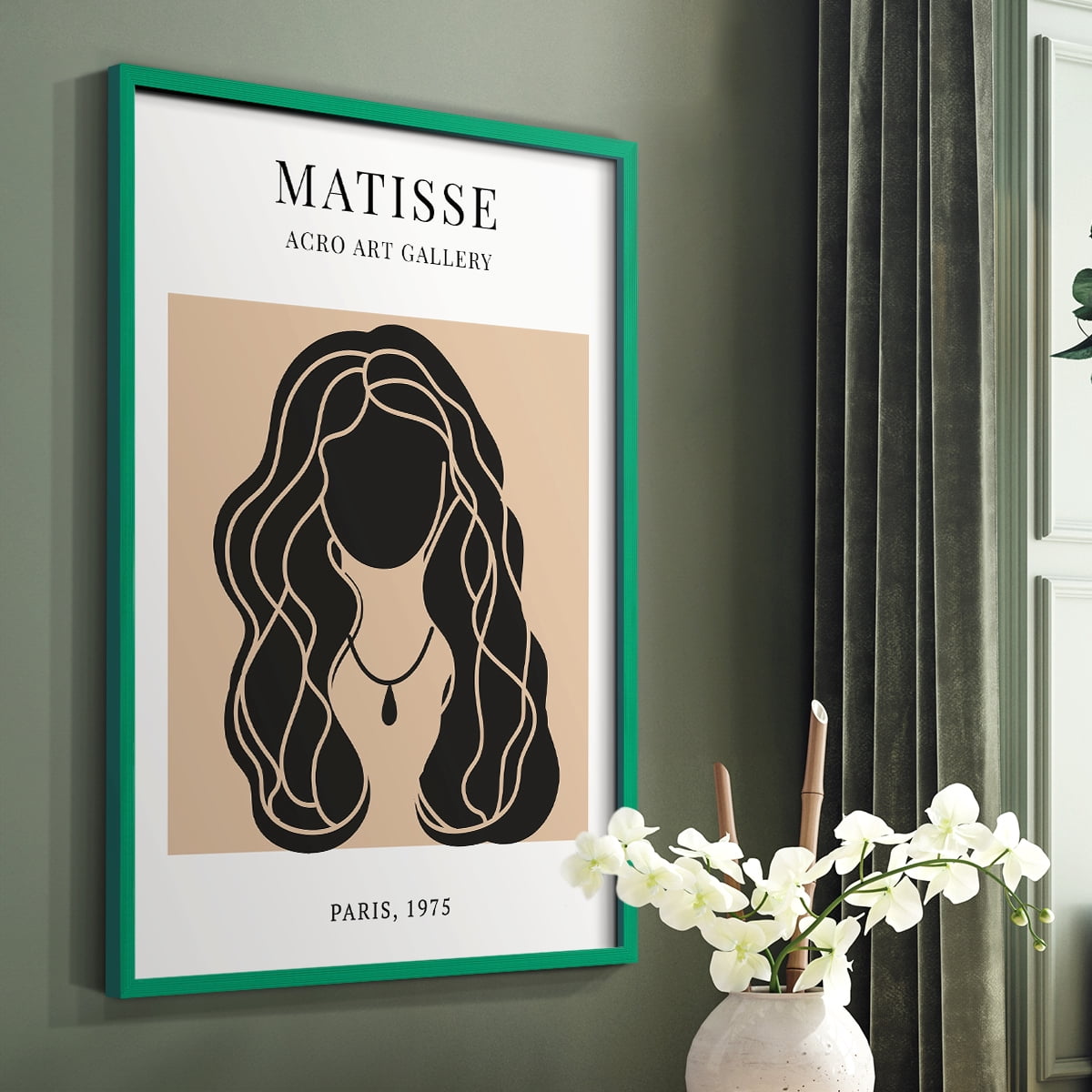 Matisse CXIX Framed Print in Green Solid Wood 22 x 28 Framed Print