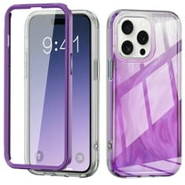 Dteck for iPhone 15 Pro Max Case, Not-Yellowing Full Cover with Built-in Screen Protector, Military Grade Drop Protection Shockproof Phone Case for iPhone 15 Pro Max, Gradient Purple
