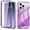 Purple, variant on Dteck for iPhone 12 Case / iPhone 12 Pro Case 6.1 Inch, Built-in Screen Protector Full Body Protection Shockproof Rugged Bumper Protective Cover for iPhone 12/12 Pro, Gradient Blue