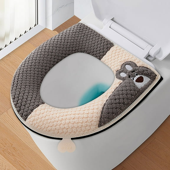 Little Bears Toilet Seat Cushion with Adhesive Buckle and Handle, Soft Comfortable Cover for Bathroom, Easy to Clean and Universal Fit, Suitable for All Ages