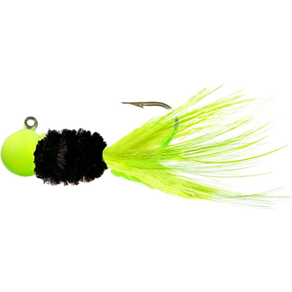Team Crappie Slab Caller Jig Chartruese/Black/Chartruese 1/8 oz
