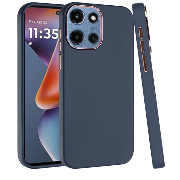 For Motorola Moto G 5G 2025 Hybrid Armor Shockproof, Durable Bumper Rubber Gummy Gel Slick Hard PC Silicone TPU Cover, XPM Phone Case [Blue]