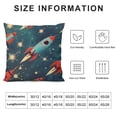 thumbnail image 5 of Qinduosi Cartoon Rockets Print Throw Pillow Cases, Decorative Cushion Covers for Couch Bed Sofa Farmhouse  White, 5 of 5