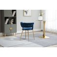 thumbnail image 6 of Elegant Velvet Fabric Dining Chair Set of 2 with Woven Backrest, Upholstered Back Stool with Metal Golden Legs and Anti-slip feet, Vanity Chair for Bedroom Living Room Dining Room, Navy, 6 of 9