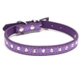 thumbnail image 1 of 10 "-16.5" longitud total piel de gamuza piedras preciosas collar de perro mascota diamante de cristal brillante, 1 of 5