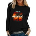 thumbnail image 2 of EQWLJWE Chemises à Manches Longues pour Femmes Mode d'Entraînement Printemps Imprimé Manches Longues Col Rond Tee Décontracté Hauts Vêtements d'Automne pour Femmes, 2 of 6