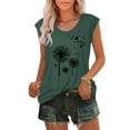 thumbnail image 1 of Womens Cap Sleeve Tops Summer Tank Top Casual Basic Tees Shirts Loose Blouses, 1 of 4