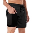 thumbnail image 1 of Mens Swim Trunks Swim Shorts for Men Quick Dry 5 inch Inseam Beach Shorts with Compression Liner Zipper Pocket, 1 of 19