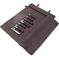 

Chef’s Knife Roll Bag Waxed Canvas Knife Cultery Carrier Portable Chef Knife Cases Knife Pouch Holders With 10 Slots Plus 1 Zipper Pockets Can Hold Home Kitchen Knife Tools Up To 18.8”(Ta