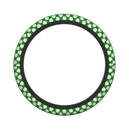 XMXY Car Steering Wheel Cover, Green Snowflake Non-Slip Jeep Truck Universal Elastic Steering Wheel Protector 15 inch