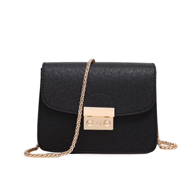 Bolso cuadrado de mujer Cuero de PU Bolso de mano para mujer Cadena Bolso de un solo hombro para mujer Negro Noticed AP1593-00B