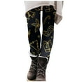 thumbnail image 2 of ZHOGXU Womens Leggings High Waist Cartoon Printed Fashion Slim Fit Yoga Pants Trousers For Casual Daily Wear Gold M, 2 of 4