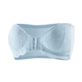 thumbnail image 3 of DDAPJ pyju Women's Lace Strapless Bra Front Closure Push Up Bras Blackless Bandeau Underwire Bralettes Underwear Tube Top Blue S, 3 of 6