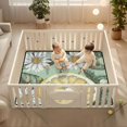 thumbnail image 2 of WOBOGO White Daisies with Lemons Pattern Baby Playmats Extra Large Waterproof Rollable Activity Pads for Toddlers 50×50inch, 2 of 7