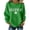 Green, variant on Women’s Cable Knit Crewneck Sweater with Shamrock Embroidery Long Sleeve Casual Pullover Soft Textured Knitwear Green XL