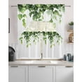 thumbnail image 2 of Green Leaves Kitchen Curtains Sets 36 Inch Length with Valance, Simple Summer Spring Botanical Vines Swag Valances and Tiers Curtain Set Drapes Swag Curtains for Living Room, Bathroom, Bedroom, Cafe, 2 of 6