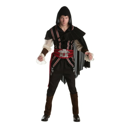 Black and Red Assassins Creed Ezio Adult Men's Halloween Costume - Large
