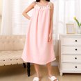 thumbnail image 5 of WAGUTH Warm Coral Fleece Nightgown for Women Sleeveless Ruffle Floral Decor Loose Quick Dry Shower Robes Loungewear, 5 of 9
