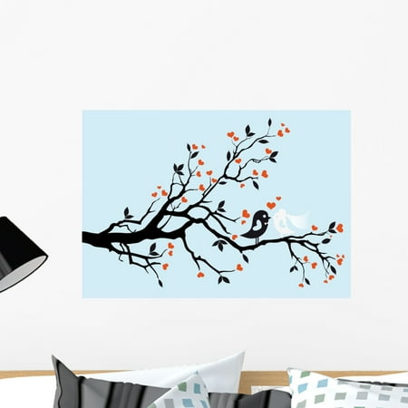 wedding birds kissing vector wall decalwallmonkeys peel and