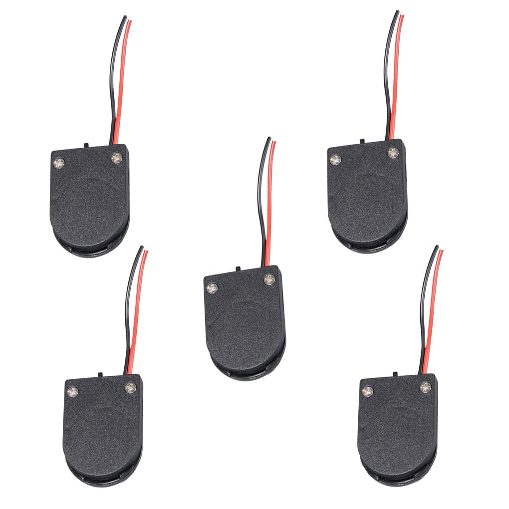 Holder Small Practical Professional Plastic Battery Case Box with On-off Lightweight Portable 3V Batteries Socket Box Cover Accessories Black 5pcs