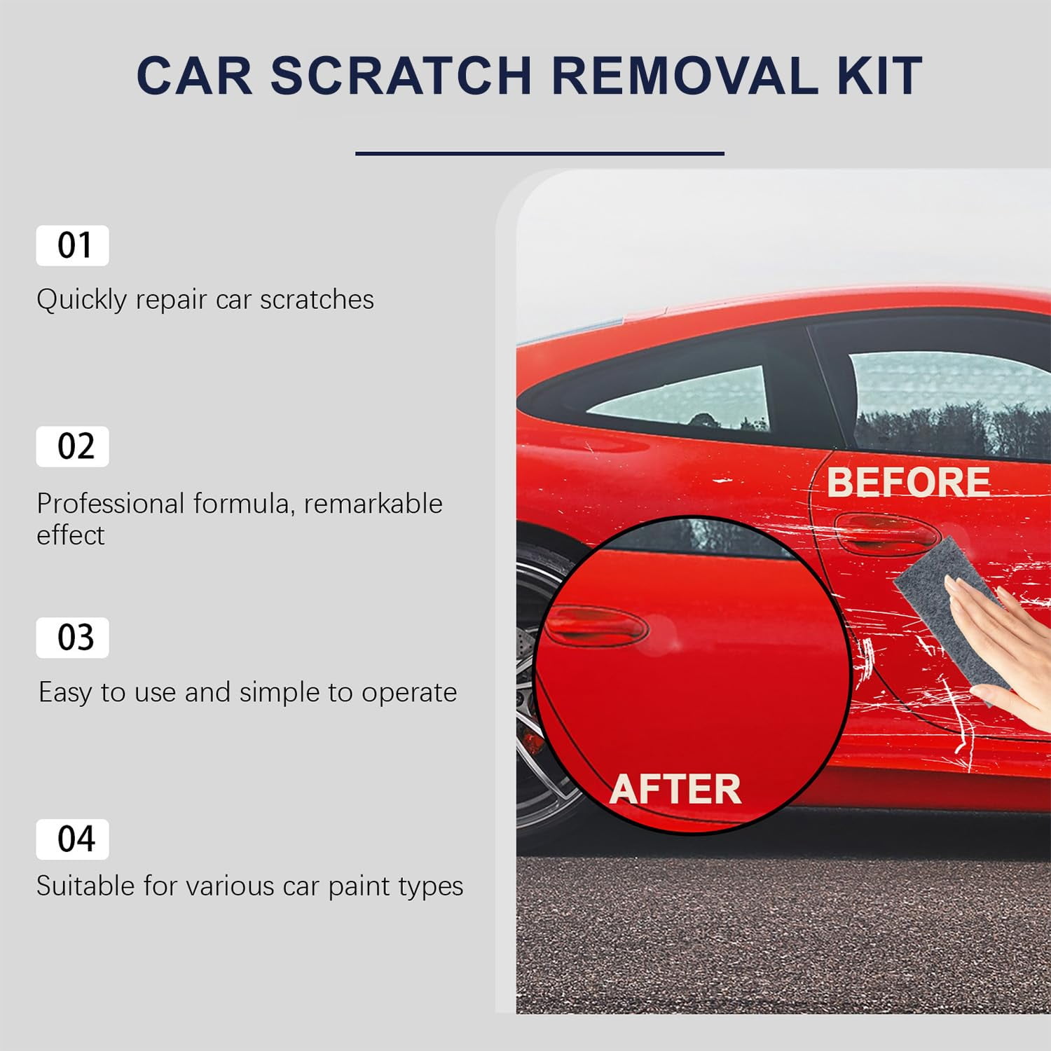 JJEAN-Nano Sparkle Cloth Car Scratch Remover - 2025 Upgrade Scratch Remover for Vehicles, Magic Wipes Cleaning Cloth Car Scratches Repair Paste, Scuff Repair Polishing Wax Kit for Deep Scratches